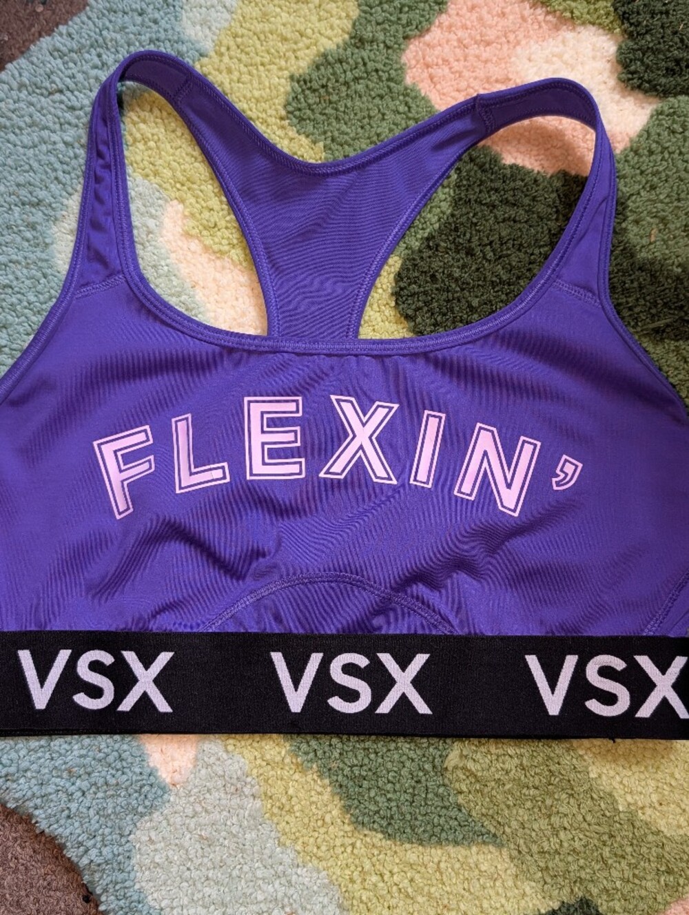 VSX Purple Racerback Sports Bra with Black Branded Band